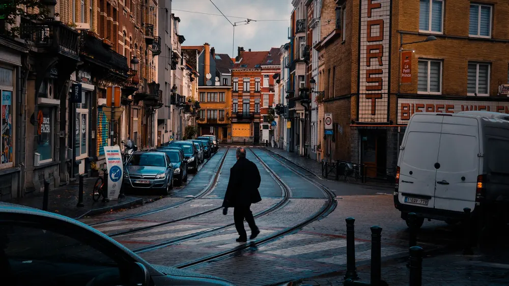 Rue résidentielle à Bruxelles