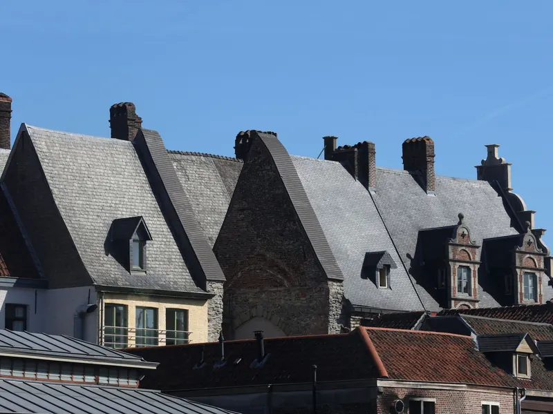 Daken van trapgevelhuizen in Gent